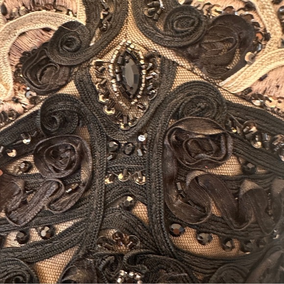 Sue Wong Nocturne Black Beaded Embroidered Maxi Gown Dress Size 4 Formal Prom - Picture 5 of 16